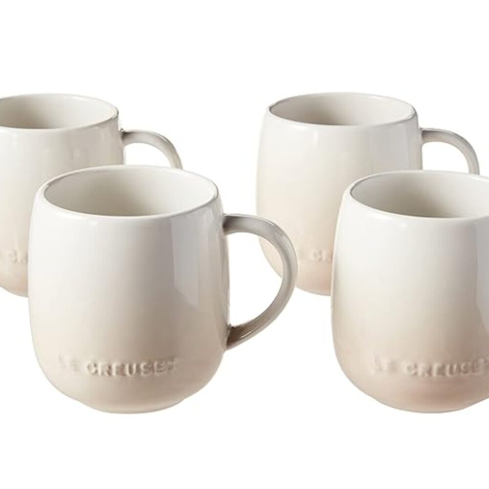 Le Creuset Stoneware Set of 4 Heritage Mugs, 13 oz. each, Meringue